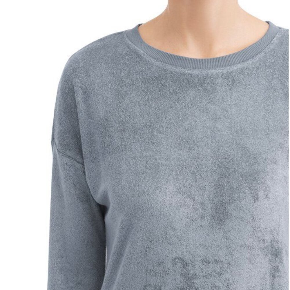 NEW Honeydew Intimates Women Staycation Terry Cropped Sweatshirt Slate - Picture 3 of 3